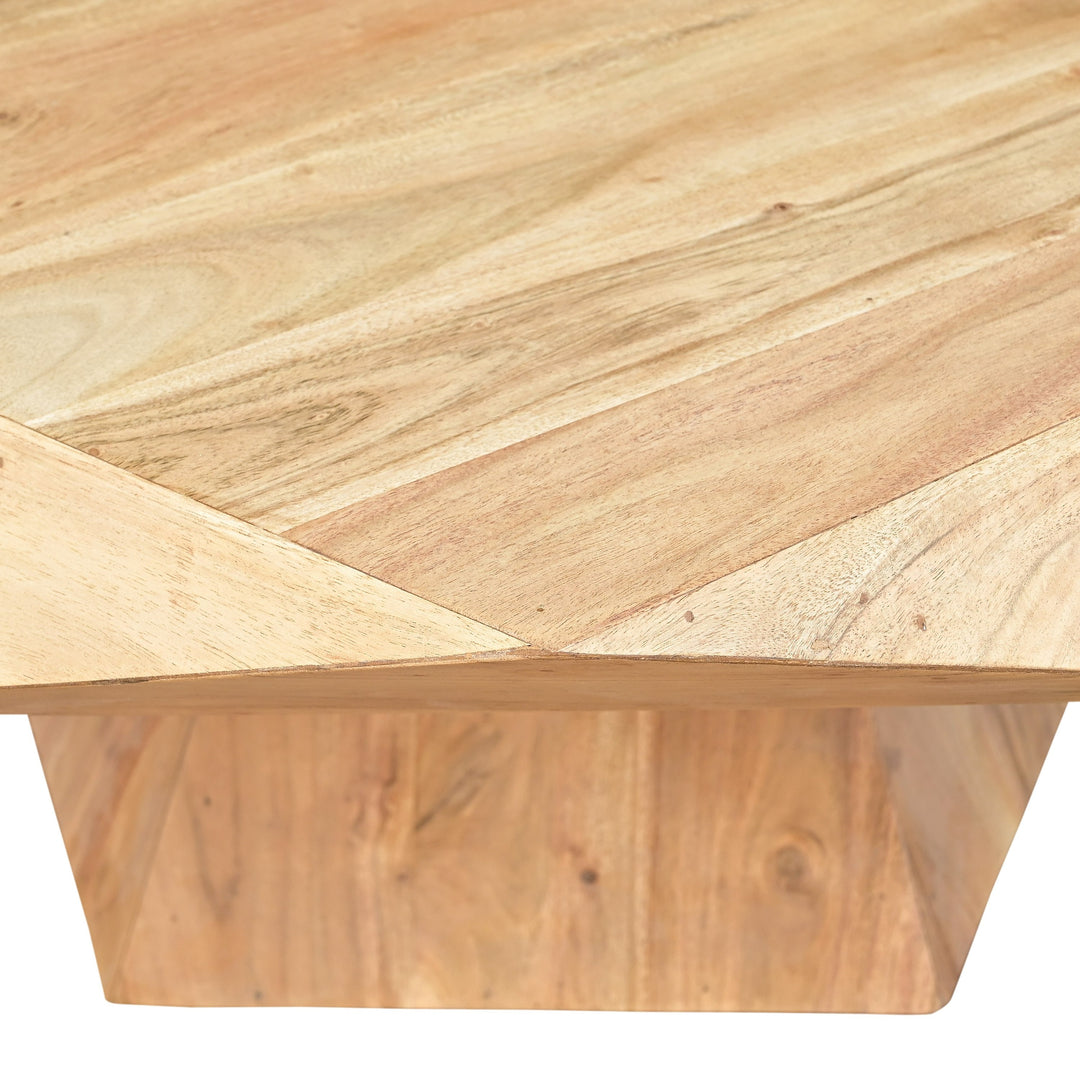 Duffy - Modern Acacia Pentagon Coffee Table