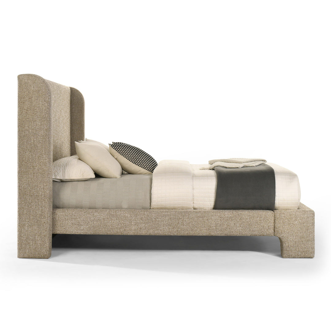 Emilio  Modern Beige Fabric Bed
