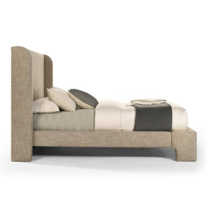 Emilio  Modern Beige Fabric Bed