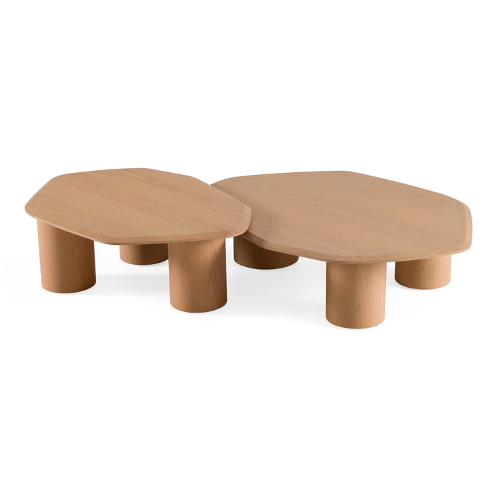 Seymour - Modern White Oak Coffee Table Set