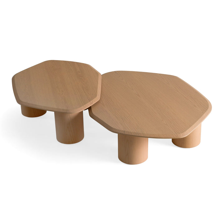 Seymour - Modern White Oak Coffee Table Set