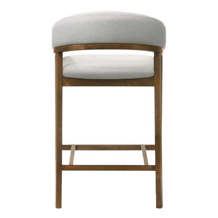 Truman - Mid-Century Modern Grey  Walnut Counter Chair 