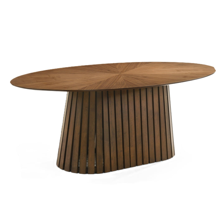 Truman - Mid-Century Modern Walnut Oval Dining Table