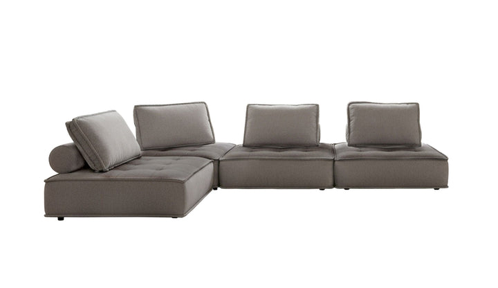 Nolden - Modern Grey Fabric Modular 4-Piece Sectional Sofa