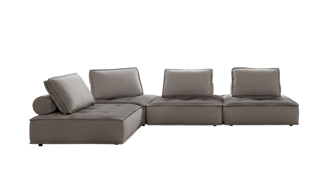 Nolden - Modern Grey Fabric Modular 4-Piece Sectional Sofa