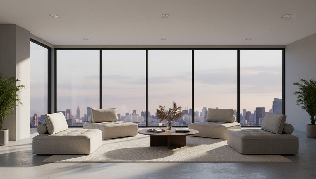 Nolden - Modern Grey Fabric Modular 4-Piece Sectional Sofa