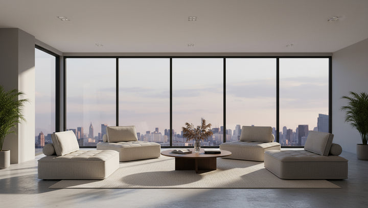 Nolden - Modern Grey Fabric Modular 4-Piece Sectional Sofa