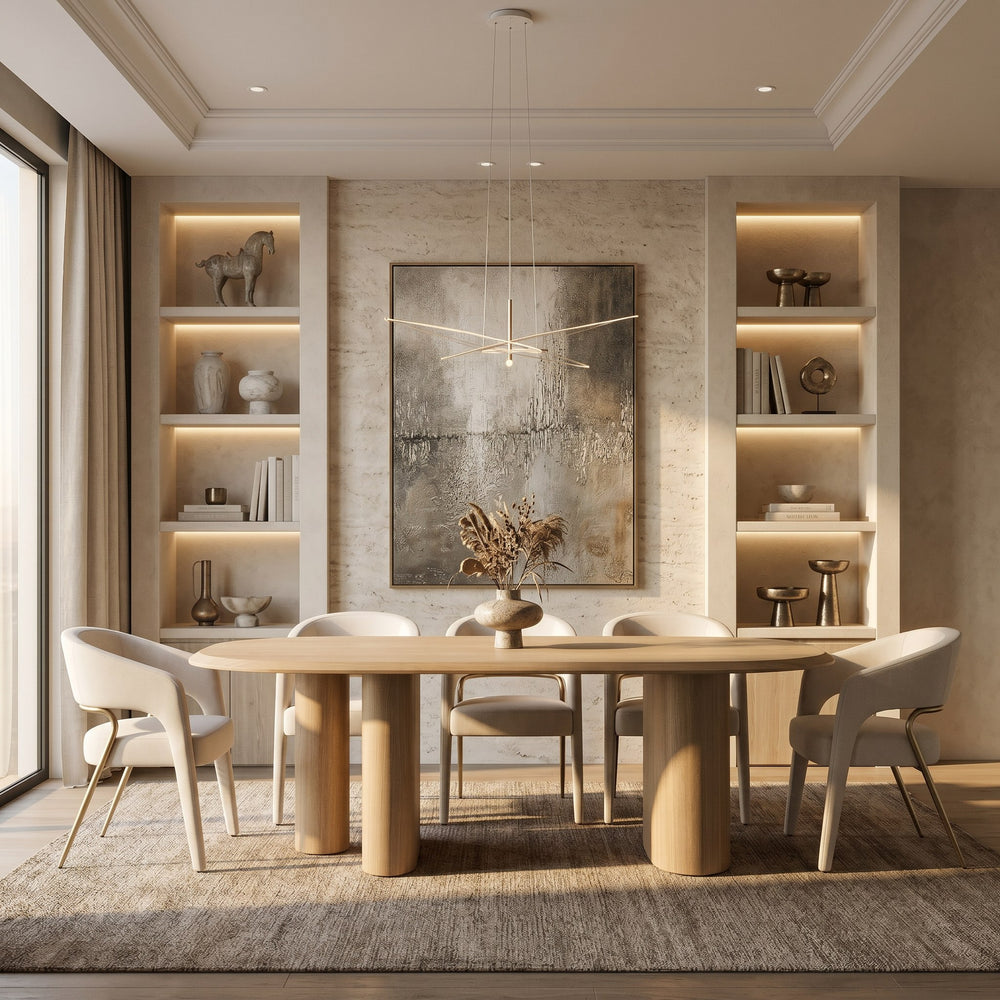 Elson - Modern Off-White Fabric + Antique Brass Dining Chair - View 8