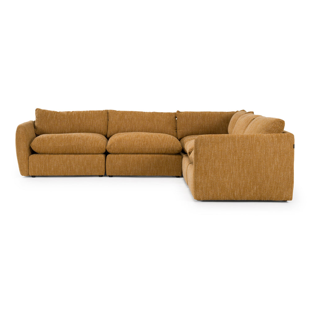 Kinsey - Modern Mustard Fabric Modular Sectional Sofa - View 2