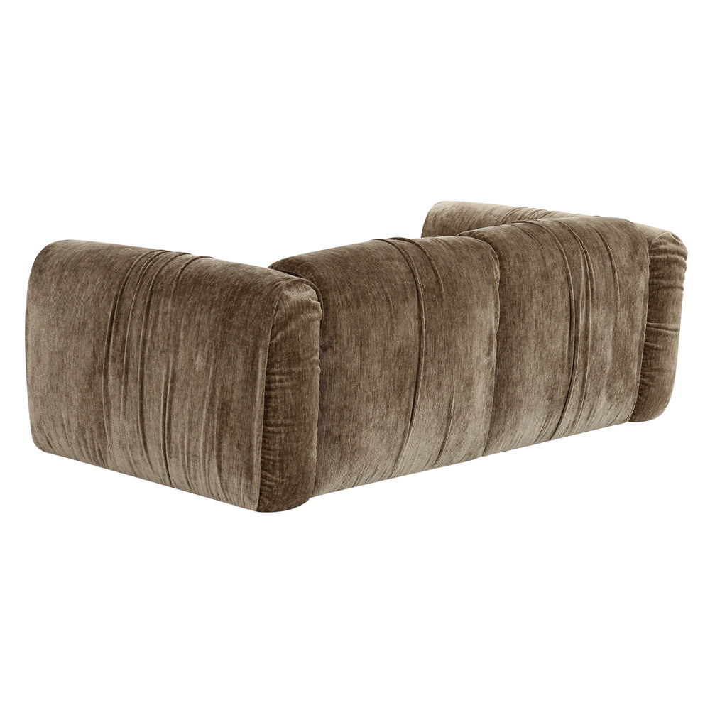 Siegal - Modern Olive Green Fabric Loveseat Sofa - View 3