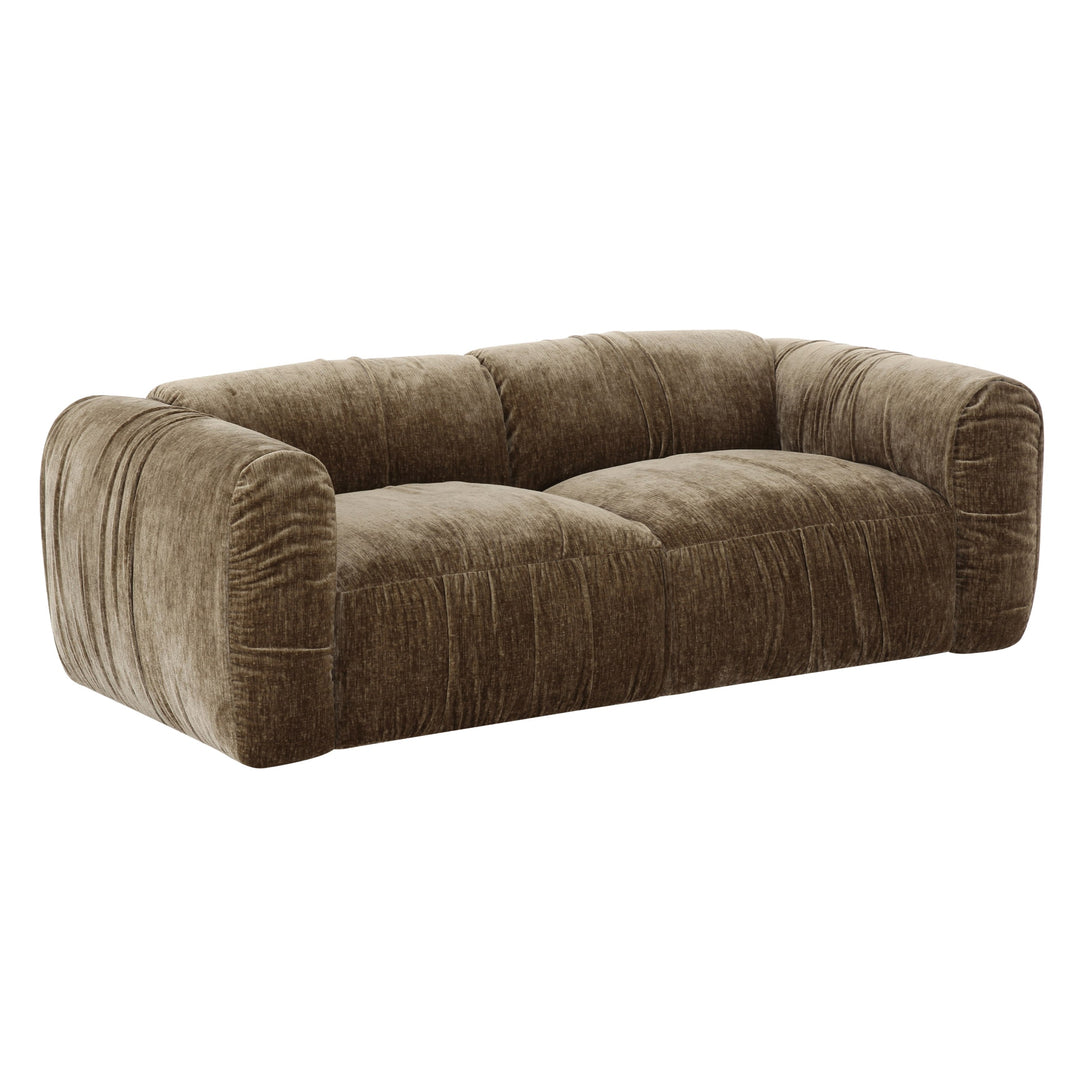 Siegal - Modern Olive Green Fabric Loveseat Sofa