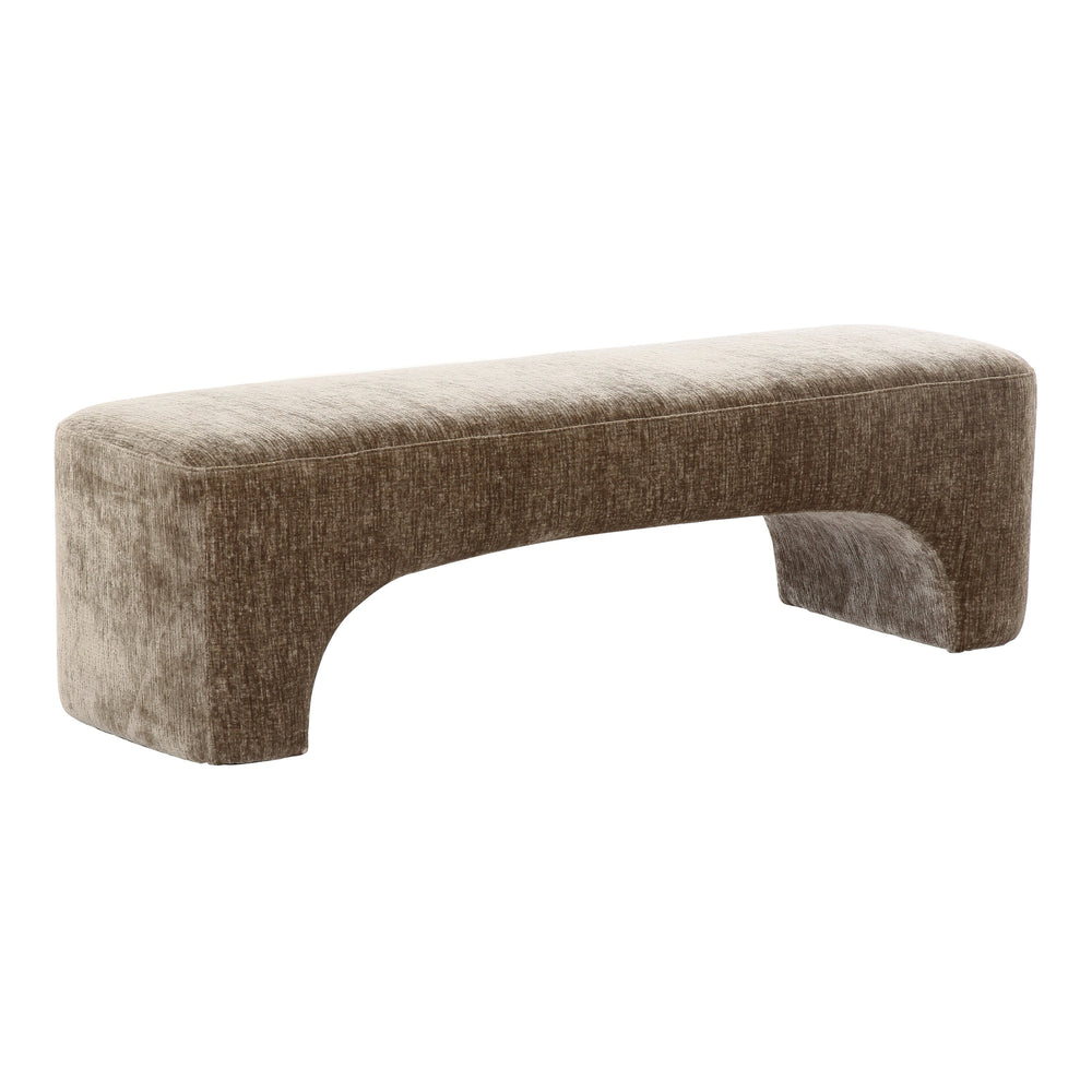 Siegal - Modern Olive Green Fabric Bench - View 2