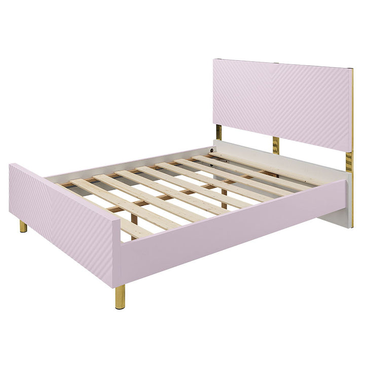 Gaines - Full Bed - Pink High Gloss