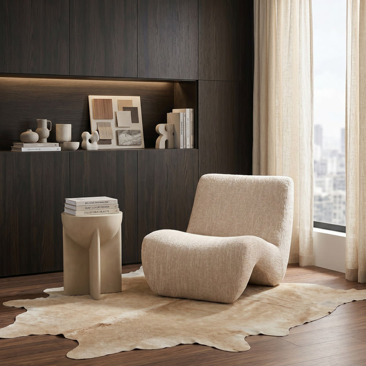 Spiro - Modern Beige Fabric Accent Chair