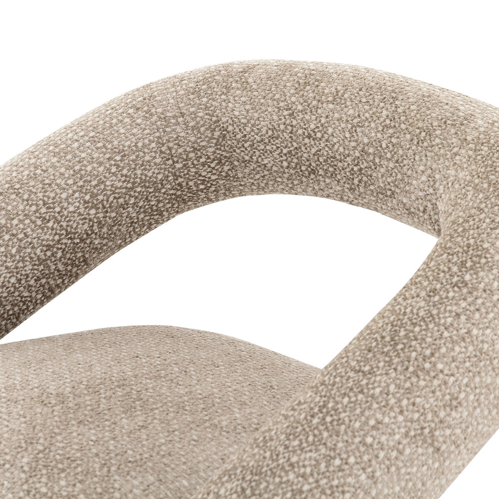 Tony - Modern Beige Fabric Swivel Accent Chair - View 3