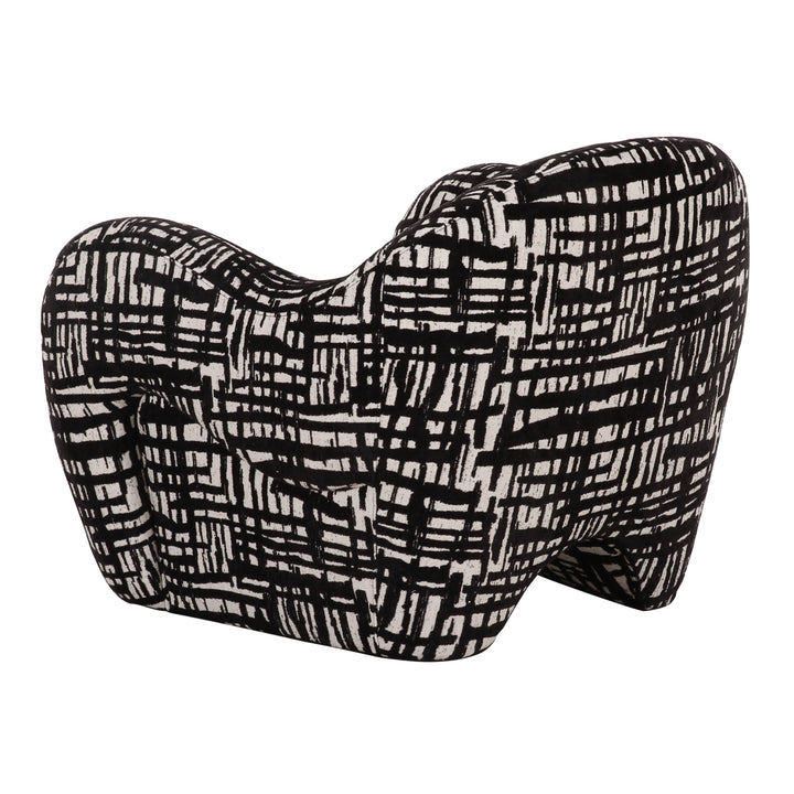Hurd - Modern Black + Beige Pattern Fabric Accent Chair