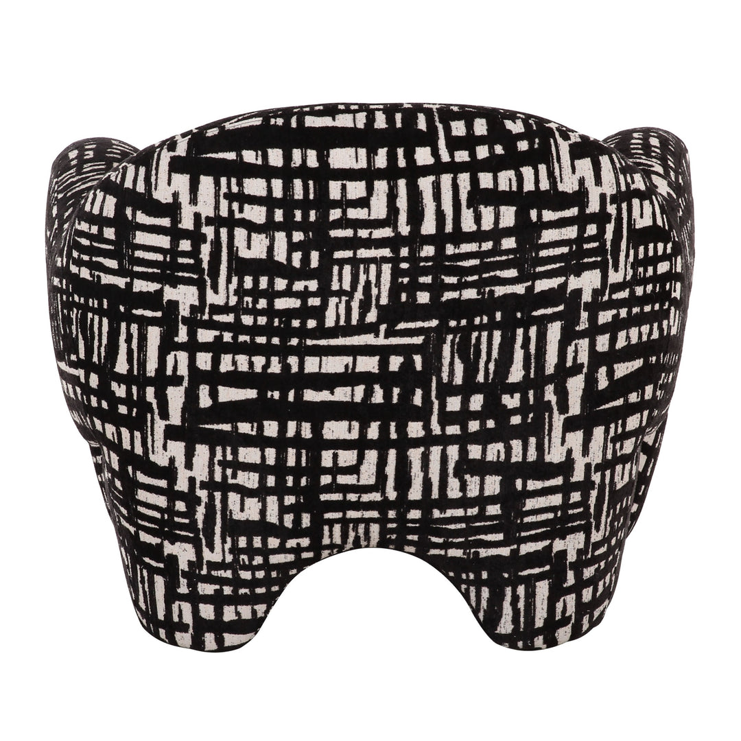 Hurd - Modern Black + Beige Pattern Fabric Accent Chair
