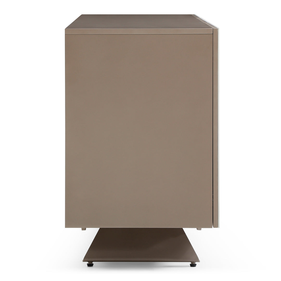 Dunster - Contemporary Beige Ceramic  Metallic Grey Buffet