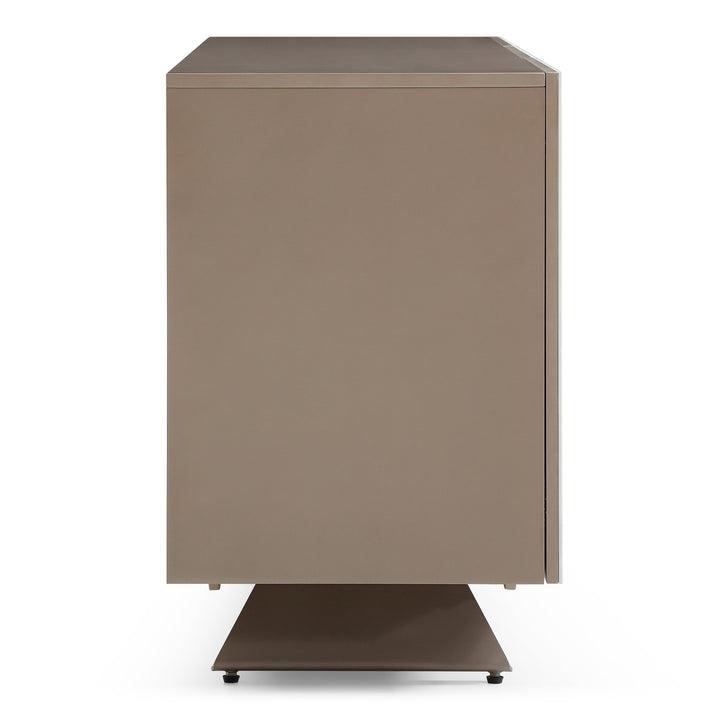 Dunster - Contemporary Beige Ceramic  Metallic Grey Buffet