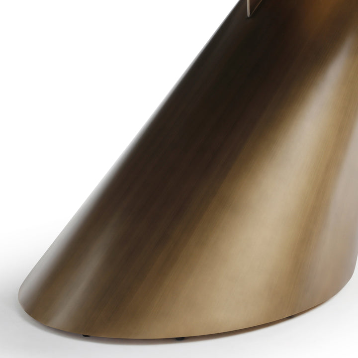 Gresham - Contemporary White Ceramic  Brushed Brass Dining Table