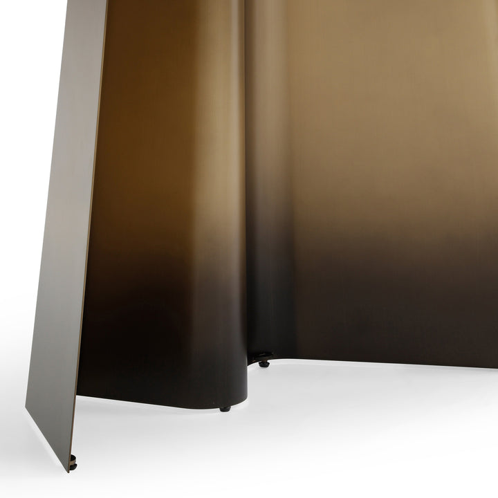 Clifford - Contemporary White Ceramic  Brushed Bronze Console Table