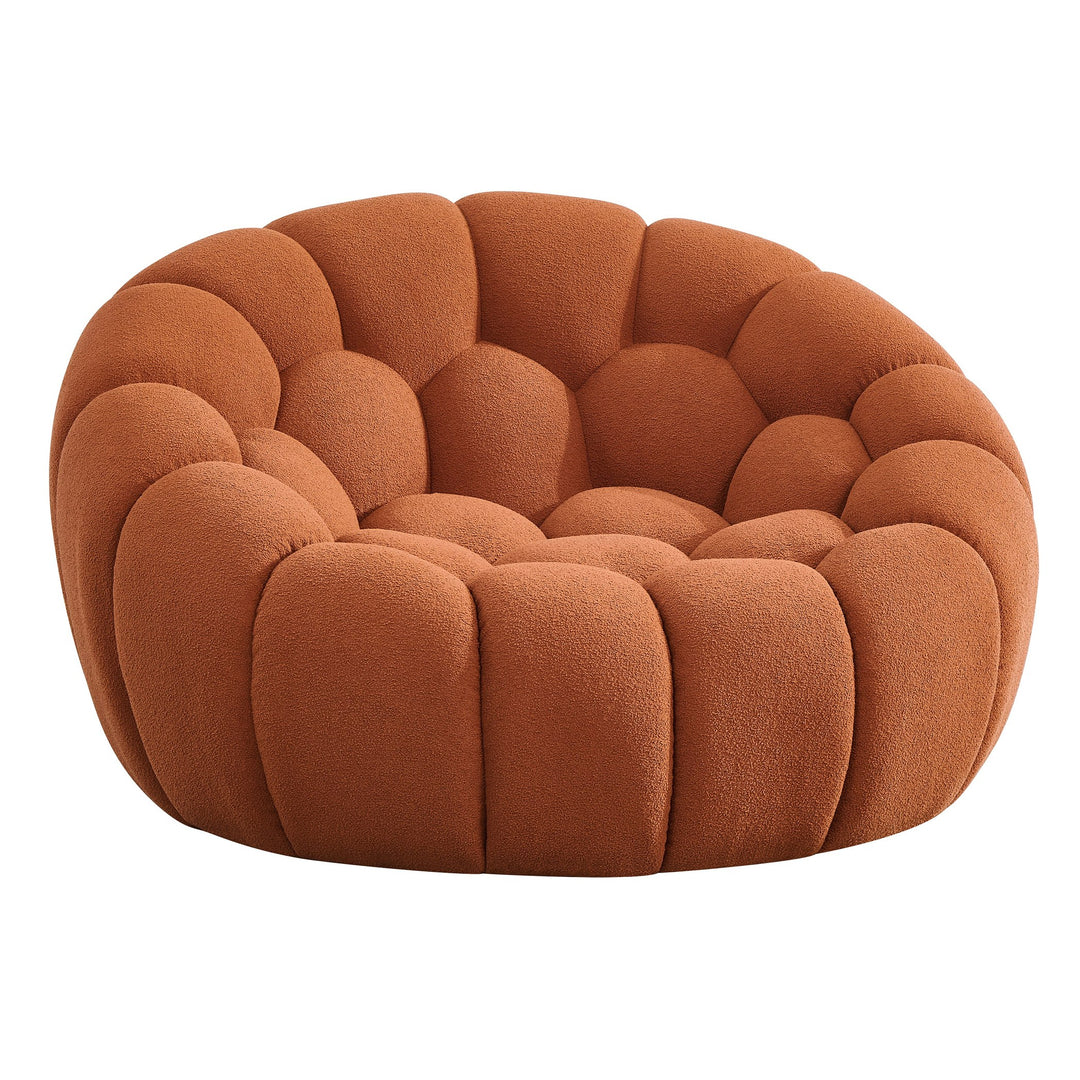 Yolonda - Modern Curved Orange Fabric Chair