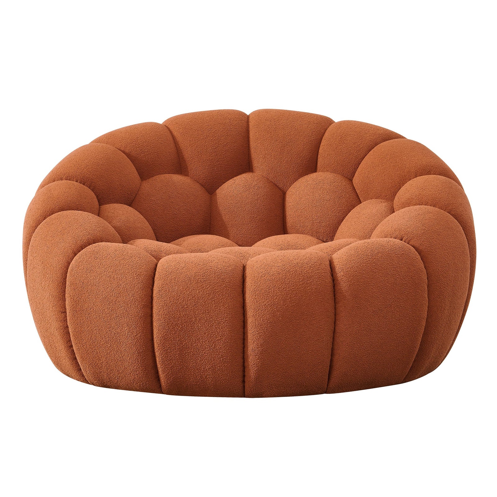 Yolonda - Modern Curved Orange Fabric Chair