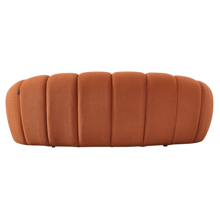 Yolonda - Modern Curved Orange Fabric Loveseat
