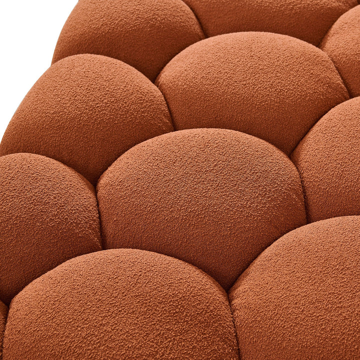 Yolonda - Modern Curved Orange Fabric Sofa Set