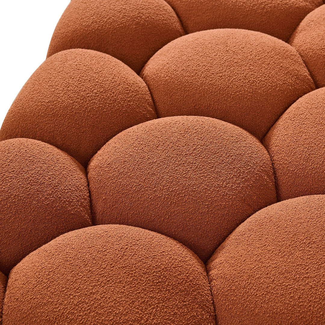 Yolonda - Modern Curved Orange Fabric Sofa Set