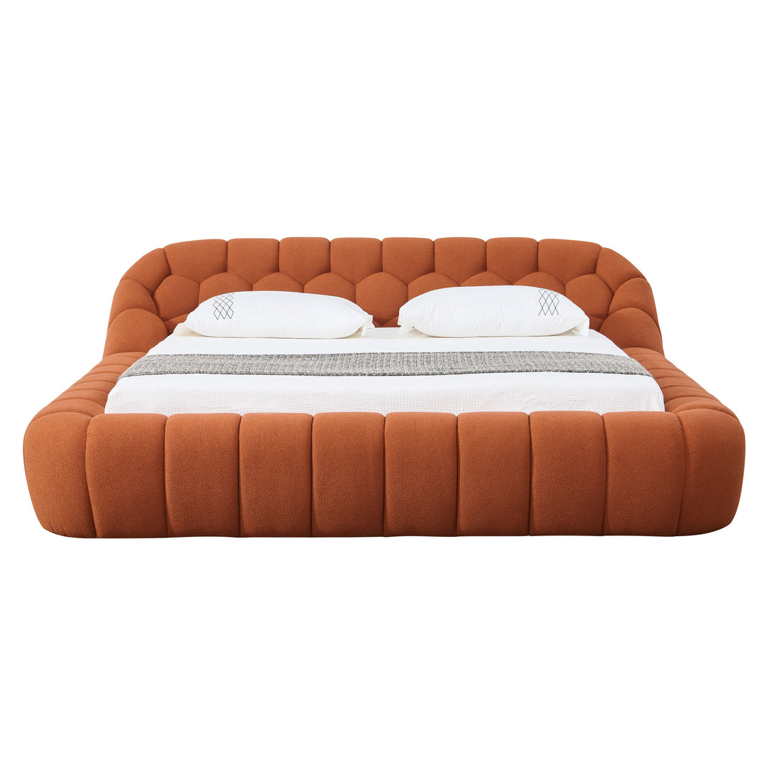 Eastern King Yolonda - Modern Orange Fabric Bed