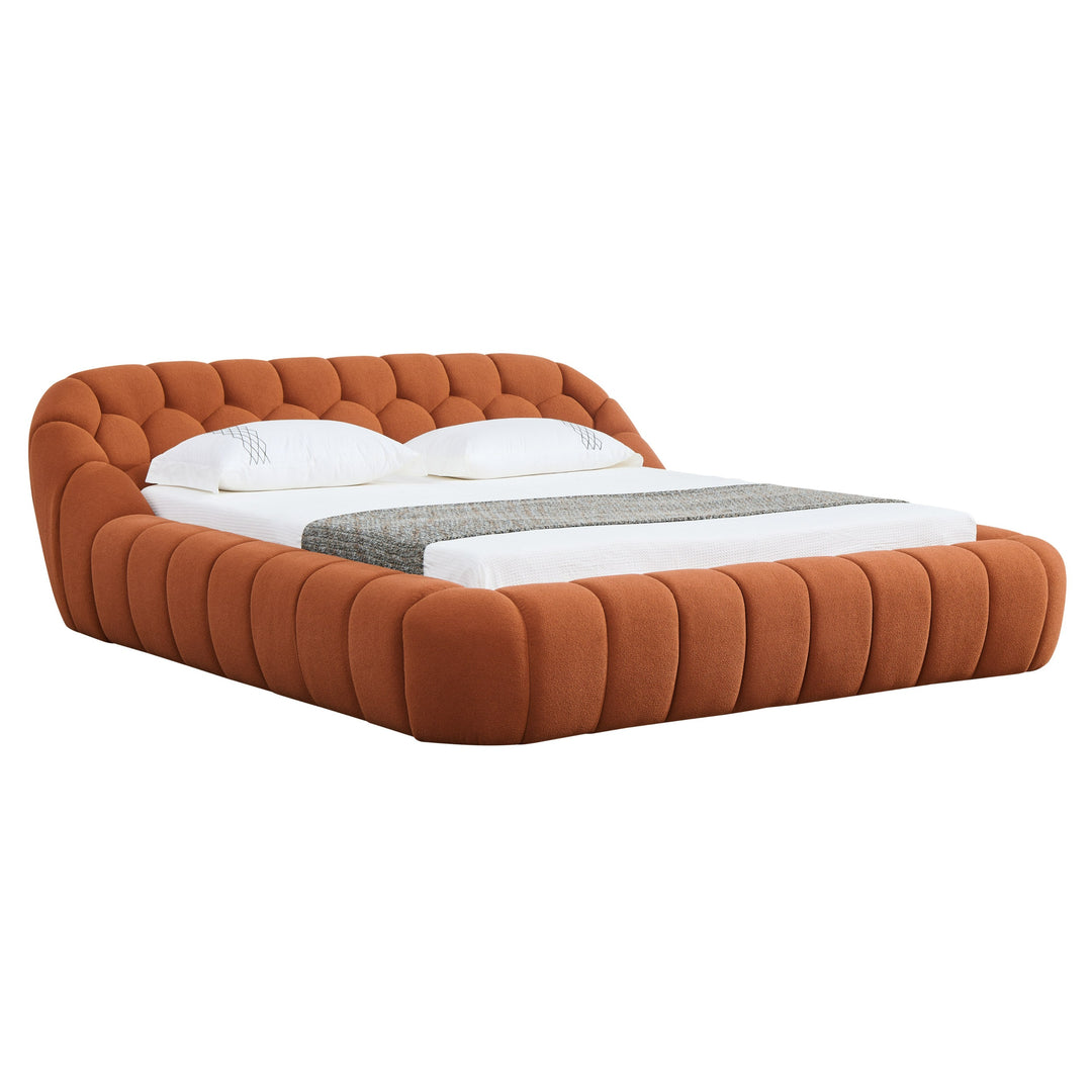Yolonda - Modern Orange Fabric Bed
