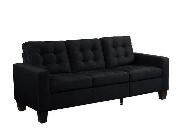 Earsom - Reversible Sofa & Ottoman - Black Linen