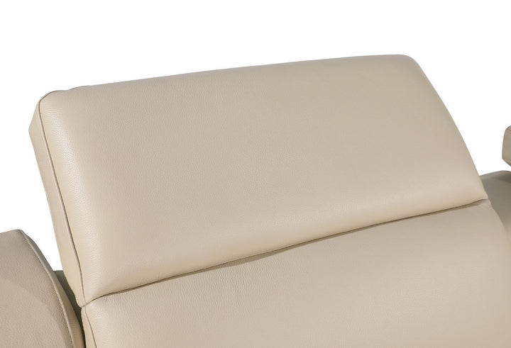 DivanItalia Beige 3-Piece Modular Power Reclining Sofa in Top Grain Italian Leather with 3 Power Recliners &amp; Power Headrests