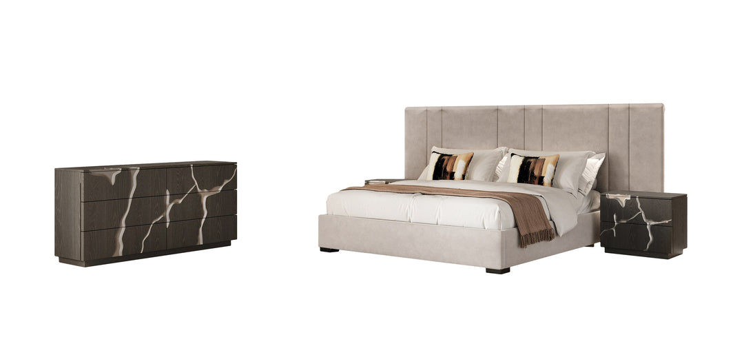 Penrose + Aspen - Modern Beige + Brown Ash 4-Piece Bedroom Set