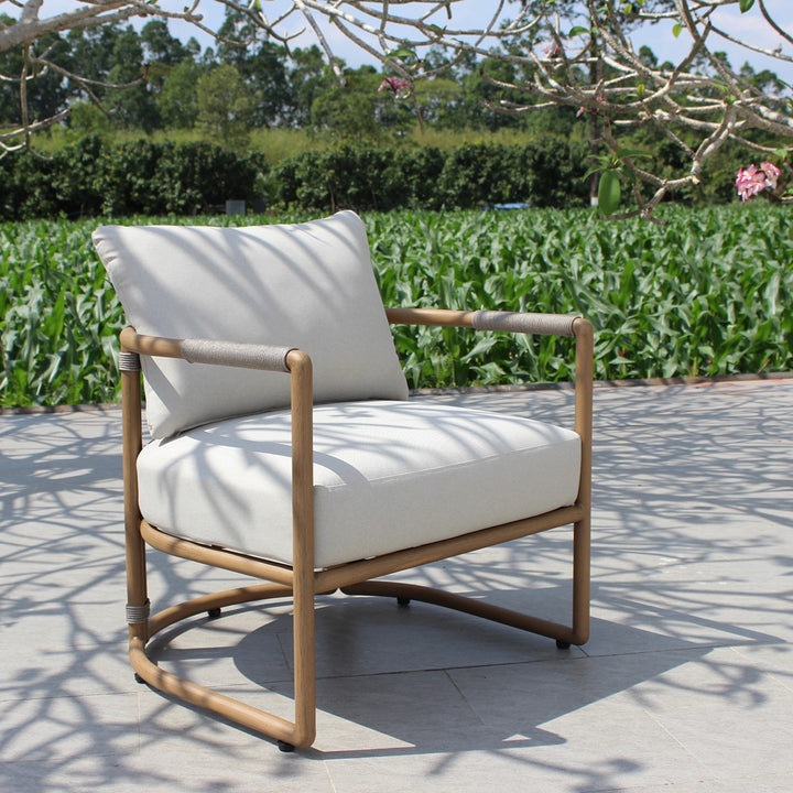 Malta - Outdoor Light Grey + Teak Sofa Set