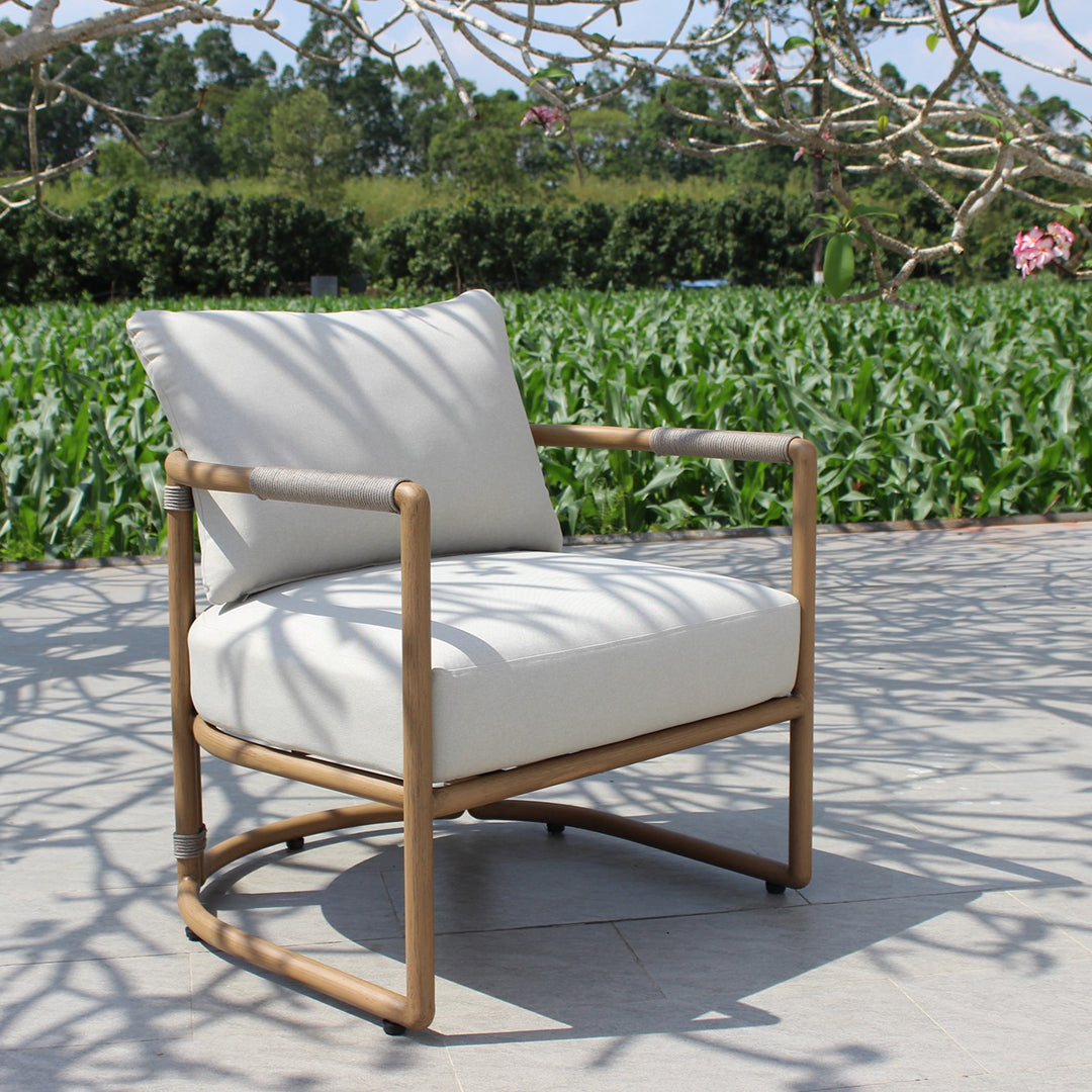 Malta - Outdoor Light Grey + Teak Sofa Set