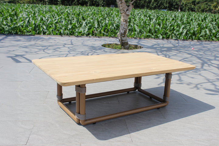 Malta - Outdoor Light Grey + Teak Sofa Set