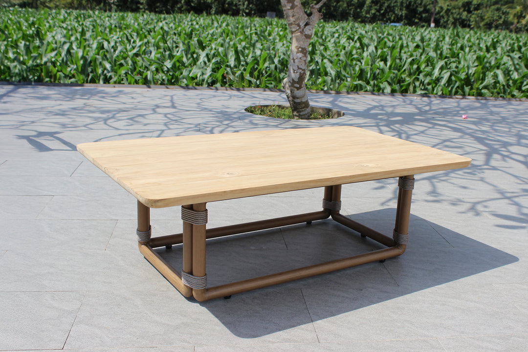 Malta - Outdoor Light Grey + Teak Sofa Set