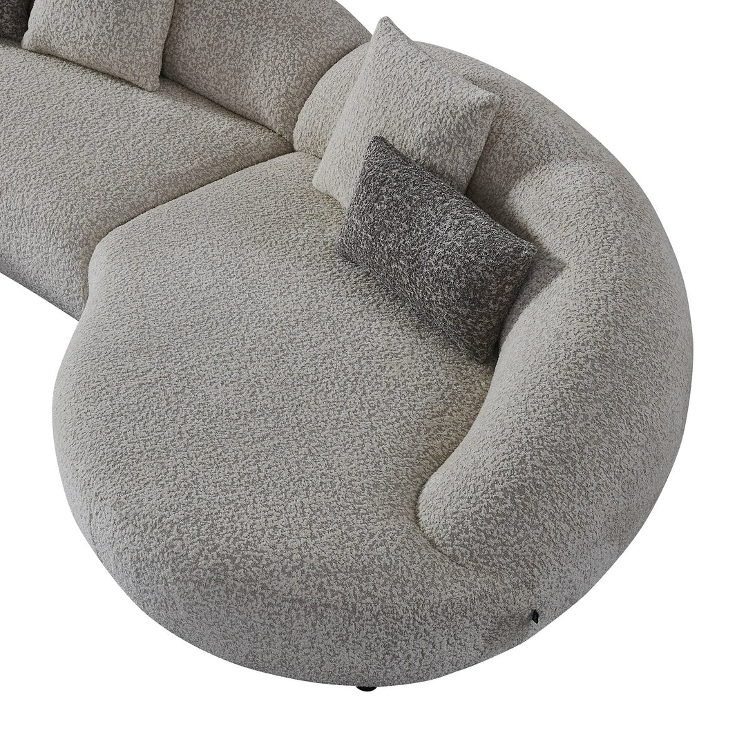 Delvan - Contemporary Beige Fabric Right Facing Chaise Sectional Sofa