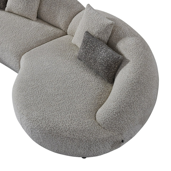 Delvan - Contemporary Beige Fabric Right Facing Chaise Sectional Sofa