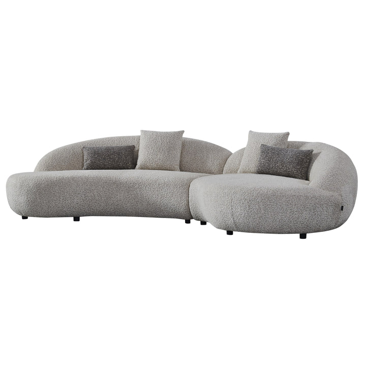Delvan - Contemporary Beige Fabric Right Facing Chaise Sectional Sofa
