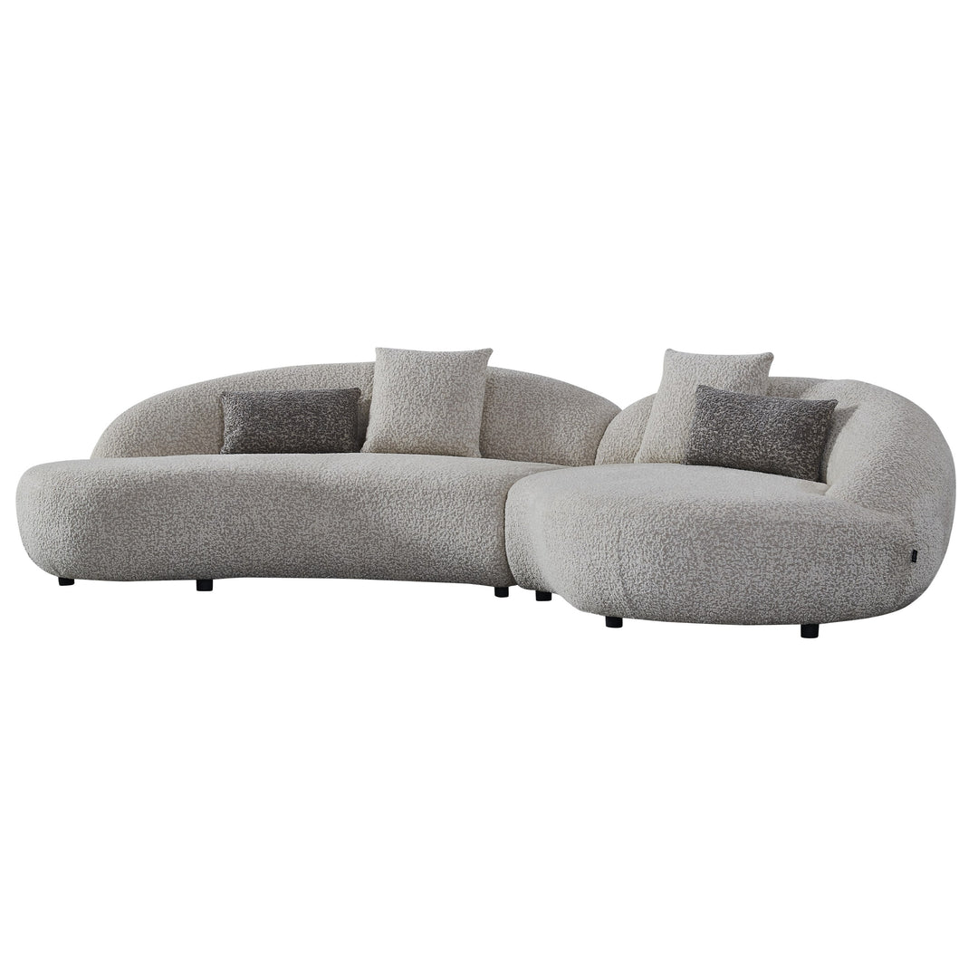 Delvan - Contemporary Beige Fabric Right Facing Chaise Sectional Sofa