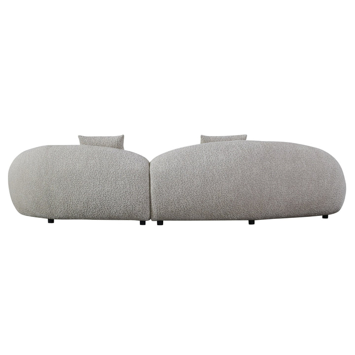 Delvan - Contemporary Beige Fabric Right Facing Chaise Sectional Sofa