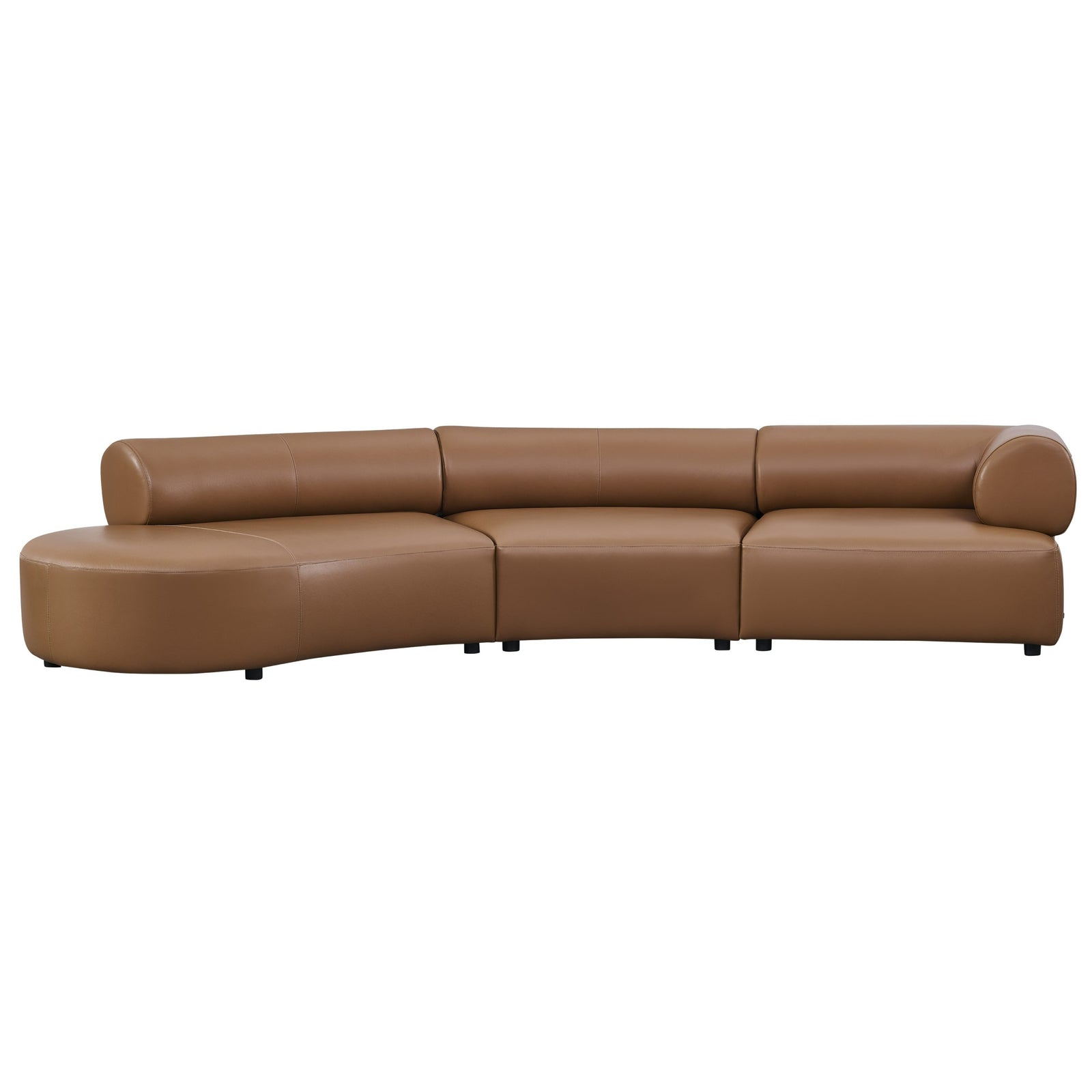 Stuart - Contemporary Brown Leather Left Facing Chaise Sectional Sofa