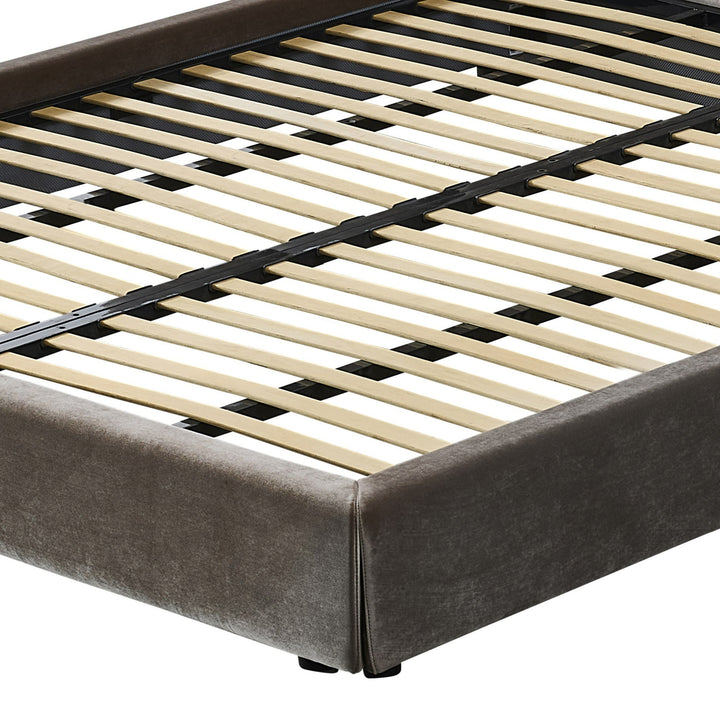 Breslow - Modern Dark Taupe Velvet Bed