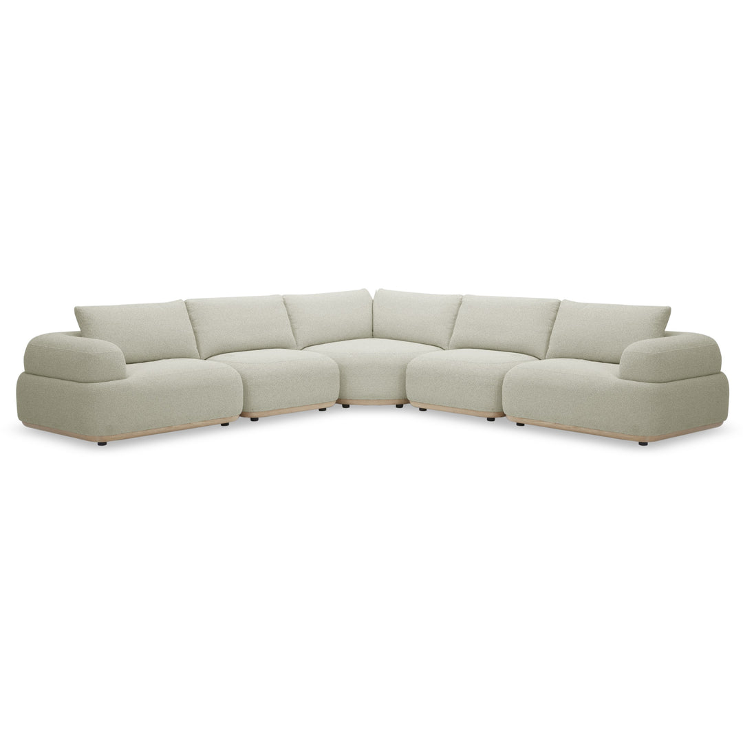 Evans - Contemporary Off-White Fabric Modular Sectional Sofa-5-Piece Sectional