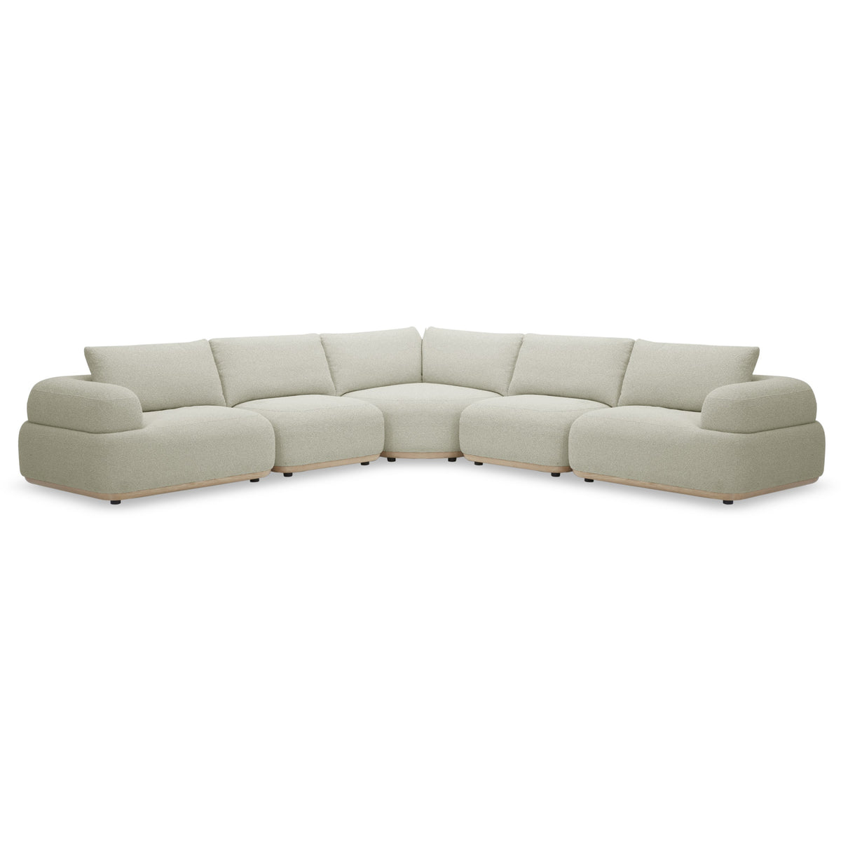 Evans - Contemporary Off-White Fabric Modular Sectional Sofa-5-Piece Sectional