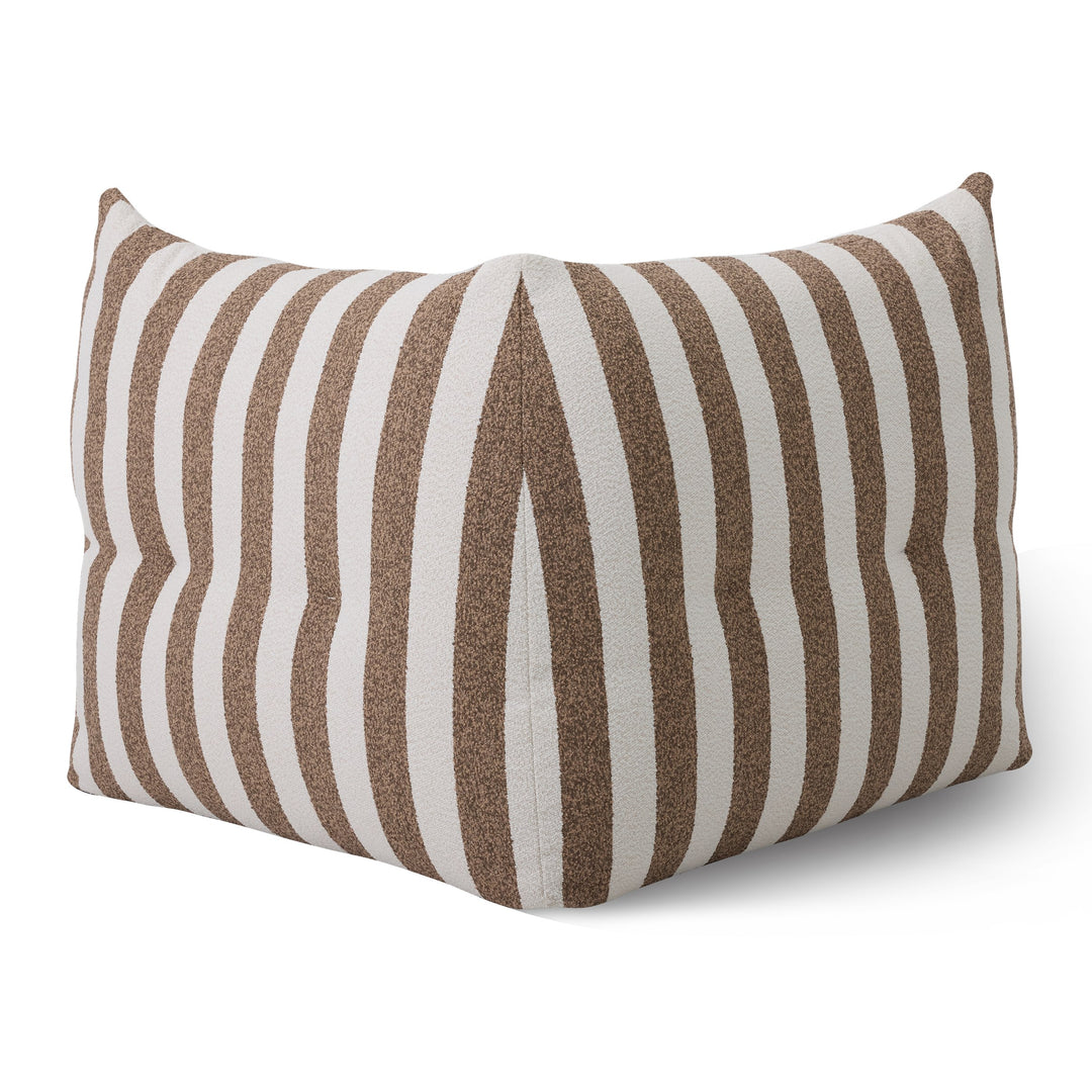 Lanuza - Outdoor Brown + White Stripe Fabric Modular Corner Sofa Seat