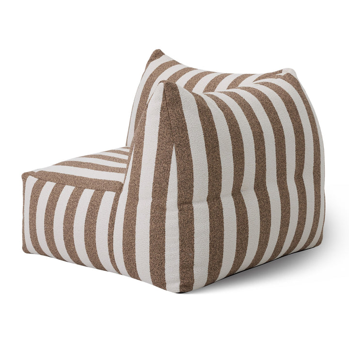 Lanuza - Outdoor Brown + White Stripe Fabric Modular Corner Sofa Seat
